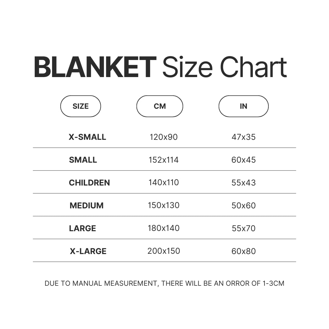 Blanket Size Chart - Regular Show Merch