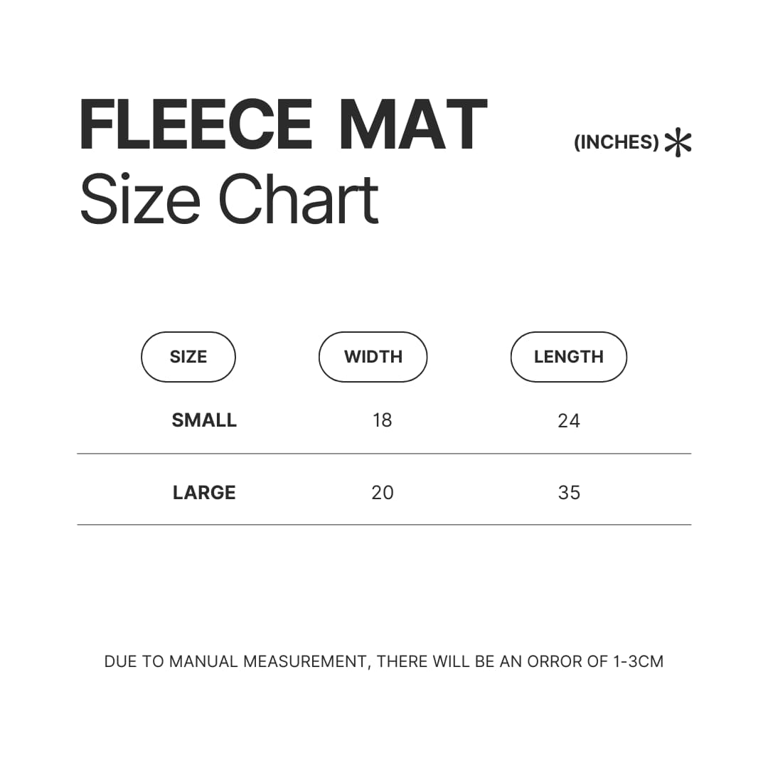 Fleece Mat Size Chart - Regular Show Merch